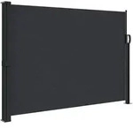 vidaXL Schwarze einziehbare Seitenmarkise 140 x 500 cm, Modell Ventura Pure