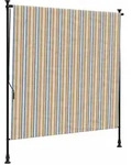 vidaXL Au&szlig;enrollo Gelb und Wei&szlig; 150x270 cm Stoff und Stahl