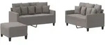 vidaXL 3-tlg. Sofagarnitur mit Kissen Taupe Stoff