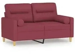 vidaXL 2-Sitzer-Sofa mit Zierkissen Weinrot 120 cm Stoff