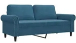 vidaXL 2-Sitzer-Sofa Blau 140 cm Samt