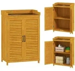 Outsunny - Gartenschrank - 65.5Lx40Wx98.5Hcm - Gelb
