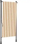 vidaXL Au&szlig;enrollo Orange und Wei&szlig; 100x270 cm Stoff und Stahl