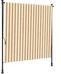 vidaXL Au&szlig;enrollo Orange und Wei&szlig; 200x270 cm Stoff und Stahl