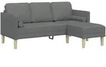 vidaXL Sofa Set mit Kissen Dunkelgrau Polyester