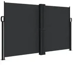 vidaXL Seitenmarkise Ausziehbar Schwarz 140x600 cm