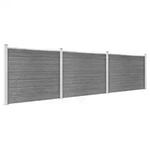 vidaXL Zaunelement Set WPC : Farbe - Grau, Gr&ouml;&szlig;e - 526 x 146 cm