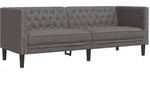 vidaXL Chesterfield-Sofa 3-Sitzer Grau Kunstleder