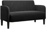 vidaXL Zweisitzer-Sofa Schwarz 109 cm Samt