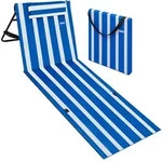 DETEX&reg; Sonnenliege Gepolstert mit R&uuml;ckenlehne inkl. Handyh&uuml;lle Blau wei&szlig;