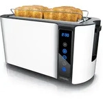 Arendo Toaster, Edelstahl, mit Br&ouml;tchenaufsatz, Display & Touch,...