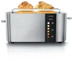 Arendo Toaster Edelstahl, Langschlitz, Touch Display, Br&auml;unungsgrad- &
