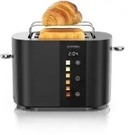 Arendo Toaster Edelstahl, Kurzschlitz, Touch Display, Br&auml;unungsgrad- &