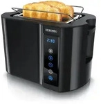 Arendo Toaster, Edelstahl, mit Br&ouml;tchenaufsatz, Display & Touch,...