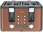 Arendo Toaster, 4 kurze Schlitze, f&uuml;r 4 Scheiben, 1750 W, Automatik, Edelstahl,