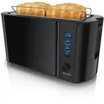 Arendo Toaster, Edelstahl, mit Br&ouml;tchenaufsatz, Display & Touch,...