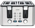 Arendo Toaster, 4 kurze Schlitze, f&uuml;r 4 Scheiben, 1750 W, Automatik, Edelstahl,
