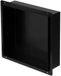 LuxeBath Wandnische Edelstahl 30 &times; 30 &times; 10 cm Schwarz &ndash; Randlose Duschnische,