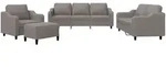 vidaXL 4-tlg. Sofagarnitur mit Kissen Taupe Stoff