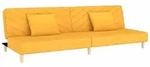 vidaXL Schlafsofa 2-Sitzer mit 2 Kissen Gelb Stoff