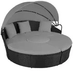 tectake Rattan Sonneninsel Santorin Schwarz