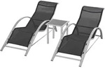 Outsunny - GartenliegeSet - 59Lx169Wx66Hcm - Schwarz+Silber