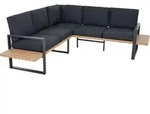 Siena Garden Dining / Lounge Set Bari 2-teilig Aluminium, teaklook, inkl. Kissen