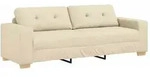vidaXL 3-Sitzer-Sofa mit Kissen Creme Stoff