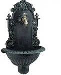 Relaxdays Wandbrunnen, Antik-Stil, Nostalgie, Garten, Terrasse, Wasserhahn, Becken,