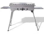 Grillpeter Mangal Khan Edelstahl Schaschlik Grill mit Grillrost