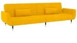 vidaXL Schlafsofa 2-Sitzer mit 2 Kissen Gelb Samt