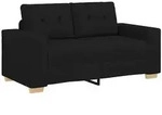 vidaXL Zweisitzer-Sofa Schwarz 160x77x82 cm Stoff