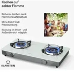Klarstein Barzona Campingkocher | 2 Brenner | 3,4 kW & 4,3 kW | Glasplatte 