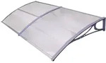 Baumarktplus Haust&uuml;rvordach 295 x 97 cm Hohlkammerplatte Aluabschlussleiste grau