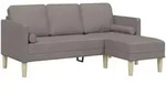 vidaXL Sofa Set mit Kissen Taupe Polyester