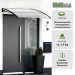 Baumarktplus Haust&uuml;rvordach 120 x 75 cm Hohlkammerplatte Aluabschlussleiste schwarz