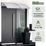Baumarktplus Haust&uuml;rvordach 200 x 97 cm Hohlkammerplatte Aluabschlussleiste grau