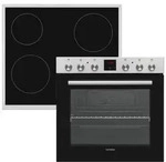 Telefunken Einbauherd-Set | Mit Glaskeramik-Kochfeld | Backofen mit Umluft 