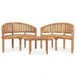 3-tlg. Garten-Lounge-Set Massivholz Teak| vidaXL : Gr&ouml;&szlig;e - 120 x 52 x 86 cm