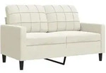 vidaXL 2-Sitzer-Sofa Creme 120 cm Samt