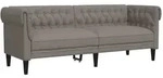vidaXL Chesterfield-Sofa 3-Sitzer Taupe Stoff