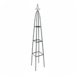 Relaxdays Rankturm Metall spitz 190 cm, Rankhilfe f&uuml;r Kletterpflanzen und Rosen,