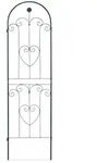Relaxdays Rankgitter 2er Set, Metall, 180 x 50 cm, Rankhilfe Garten, Rundbogen, Blume