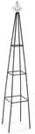 Relaxdays Rankhilfe Obelisk, 204 cm hoch, Ranks&auml;ule f&uuml;r Kletterpflanzen, aus