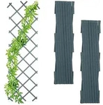 Relaxdays Rankgitter ausziehbar, 3er Set, Rankhilfe Kletterpflanzen, 180cm, Garten,