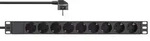 InLine&reg; 19" Steckdosenleiste, 9-fach Schutzkontakt, ohne Schalter, 2m, schwarz