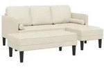 vidaXL Sofa Set mit Kissen 2 pcs Leinen Polyester