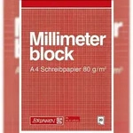 BRUNNEN Millimeterblock A4 20 Blatt Schreibpapier 104747001