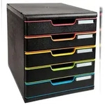 Exacompta 301914D 1x MODULO A4 - 5 Schubladen Black Office - Regenbogen