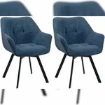 CLP 2er Set Esszimmerstuhl Jordi Cord blau
